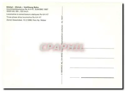 Locomotiva Re 4/4 47 — SLM/BBB 1987 — MINIREX AG — Verso