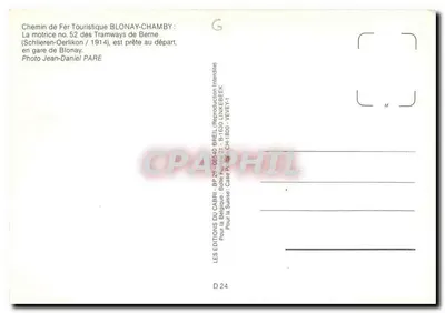 Tramwaj Berne — lokomotywa nr 52 w Blonay — Éditions Du Carri — Rewers