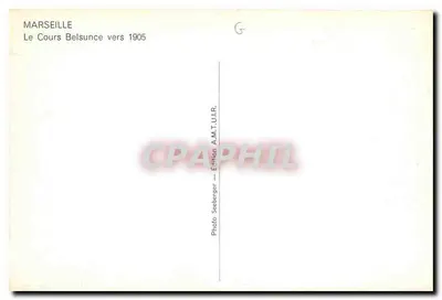 Marseille — Widok ulicy Cours Belsunce wokół 1905 — Wydawnictwo A.M.T.U.I.R. — Rewers