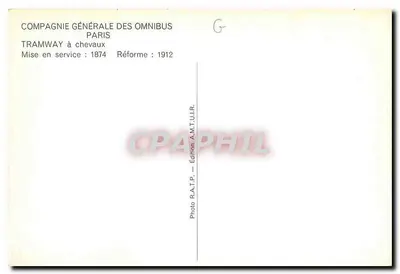 Charenton - Plac République — Tramwaj konny — Compagnie Générale des Omnibus — Rewers