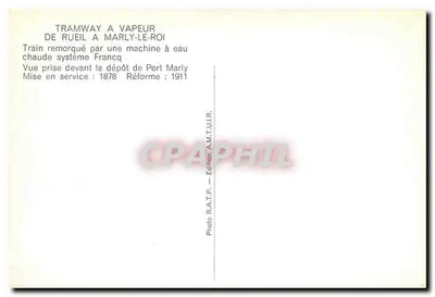 Tramway a vapor — Rueil a Marly-Le-Roi — Edição A.M.T.U.I.R. — Verso