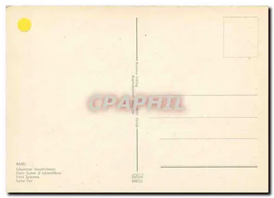 Schweizer Mustermesse — Feira Suíça de Amostras — Reprodução veuille Zurique 949/22 — Verso