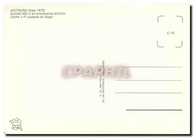 Lectoure — Autorail ABJ 4 proveniente de Auch — Imprensa Nacional, Paris — Verso