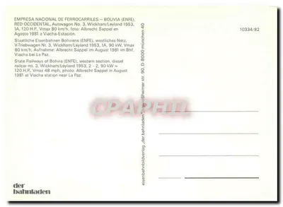 Viacha — Stacja kolejowa — ENFE, seria 10334/82 — Rewers