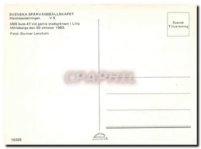 MSS buss 47 — na granicy dawnego miasta w Lilla Mölleberga — Svenska Spårvägssällskapet V 5 — Rewers