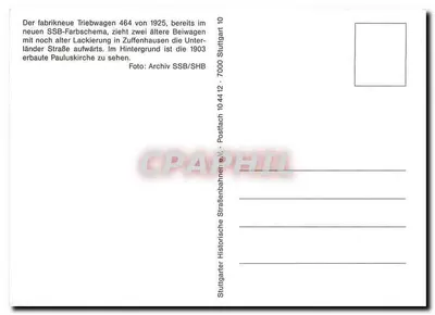 Zuffenhausen — trilho 464 em serviço — Stuttgarter Historische Straßenbahnen e.V. — Verso