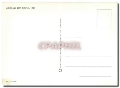 Trem nevado — Zillertal — editor Burg Verlag Kufstein, n° 71-10.080 — Verso