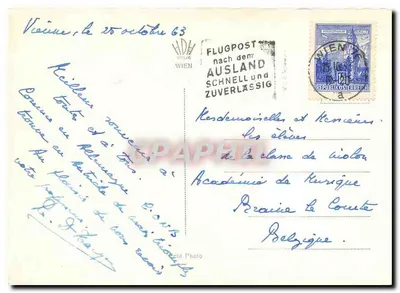 Viena, Staatsoper — visão aérea — Graphphil, n° 5505 — Verso
