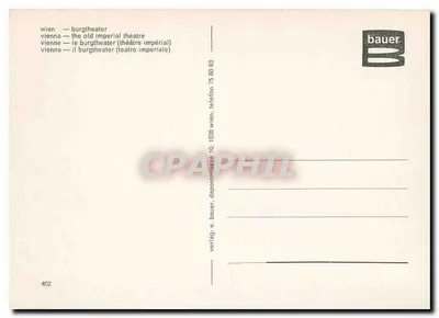 Viena — Teatro Burg (teatro imperial) — Bauer, n° 402 — Verso