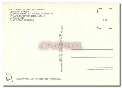 Estação de Loreux — Autorail Verney X213 ex X223 modernizado — Chemin de fer du Blanc Argent — Verso