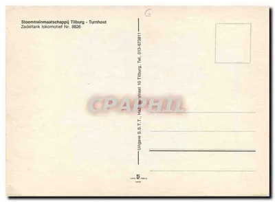 Lokomotive Nr. 8826 — Stoomtreinmaatschappij Tilburg - Turnhout — édition S.S.T.T. — Rewers