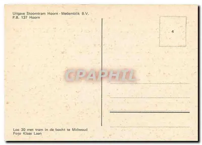 Loc 30 — parowóz na zakręcie — Stoomtram Hoorn-Medemblik B.V. — Rewers