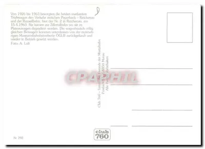 Tramway em Reichenau — Payerbach – Reichenau — Club 760 — Verso