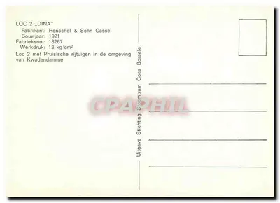 Locomotiva DINA — Henschel & Sohn Cassel — n° 18267 — Verso