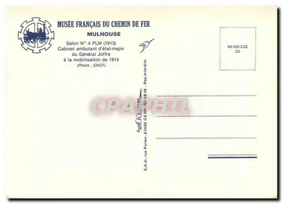 Cabinet ambulante de estado-maior do General Joffre — Sala N° 4 PLM (1913) — Museu Francês do Caminho de Ferro Mulhouse — Verso