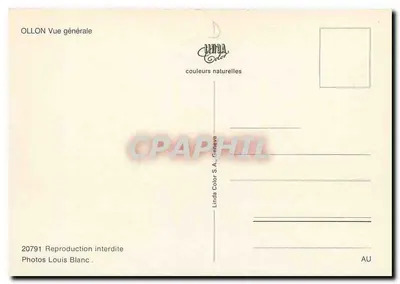 Ollon — Vista geral — Linda Color S.A., Genève, n° 20791 — Verso