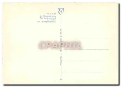 Milão — Metrô e Duomo — GIESSE — Verso