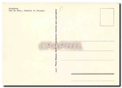 Trem de montanha — Gruyères, Broc, Chamois e Bourgoz — Photo Glasson, n°8607 — Verso