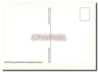SchB-Zug na mostowym przejściu Bruckwaldbodenu — Viadukt Bruckwaldboden — Souvenirs Zgraggen — Rewers