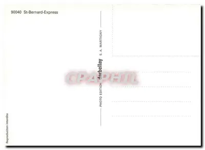 Expresso de São Bernardo — Trem e ônibus nos Alpes — Edição S.A. MARTIGNY — Verso