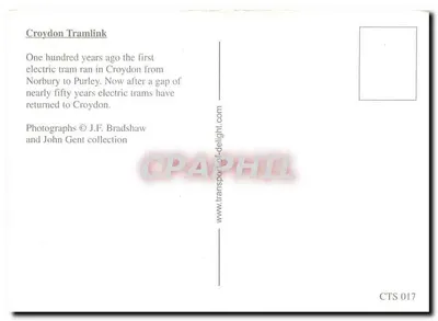 Stulecie Croydon Electric Tramway — Croydon Tramlink — CTS 017 — Rewers