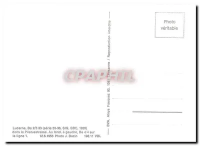 Lucerna - Tramway linea 2 - BAHNHOF - editore BVA, serie 33-36 — Verso