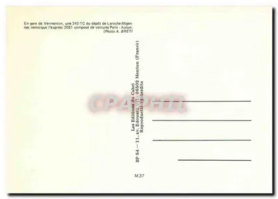 Estação de Vermont — Trem 242-TC do depósito de Laroche-Migennes — Éditions du Cabri — Verso