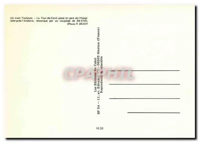 L'HOSPITAL-PRÉS-L'ANDORRE — Estação ferroviária com trem BB 4100 — Éditions du Cabri, Menton — Verso