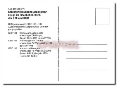 Wagon serwisowy na linii kolejowej — KBE 103-105 — Kölner Verkehrs-Betriebe AG — Rewers