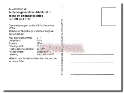 Tramway KBE — Diesel railcar VT 1 — Kölner Verkehrs-Betriebe AG — Verso