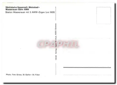 Estação Wasserauen — Säntisbahn/Appenzell-Weissbad — editor Egon Minikus, 9202 Gossau — Verso