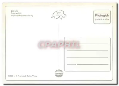 Zurych - Paradeplatz — Boże Narodzenie — Photoglob Zurych/Vevey nr 15222 — Rewers