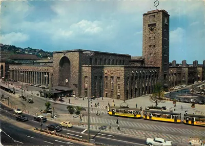 Stuttgart — Hauptbahnhof und Hindenburgplatz — Bahnhofbuchhandlung Stuttgart