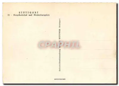 Stuttgart — Hauptbahnhof und Hindenburgplatz — Bahnhofbuchhandlung Stuttgart — Verso