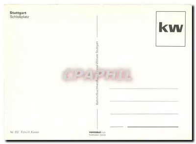 Schlossplatz — Stuttgart — editor kw, n° 63 — Verso