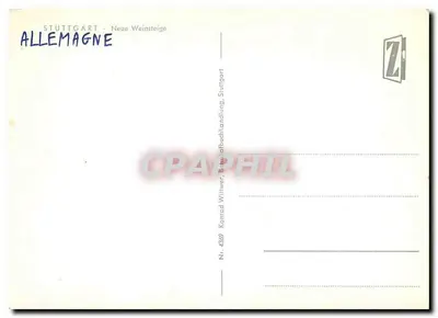 Stuttgart - Neue Weinsteige — vista panorâmica com trêm — editor Konrad Wiltwer, n° 4369 — Verso