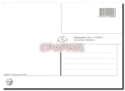 Schönried — Gummfluh, Rüblihorn — Photoglob Zürich n°14896 — Verso