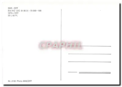 Trem SBB CFF — vagão de passageiros — SBB/CFF — Verso