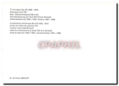 Automotrice électrique Be 4/6 1611 — SBB/CFF — Photo n°55 — Verso
