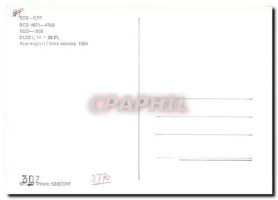 Pociąg pasażerski SBB-CFF — BC3 4671-4769 — 1905-1909 — wycofany z eksploatacji 1964 — Rewers