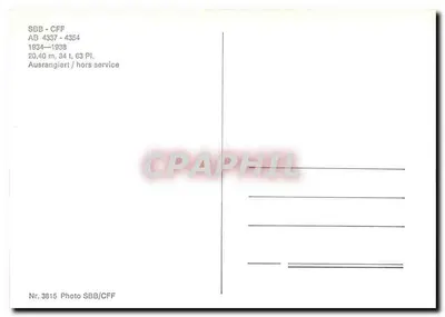 Pociąg pasażerski SBB-CFF — AB 4354 — wydawca SBB/CFF, n° 3815 — Rewers