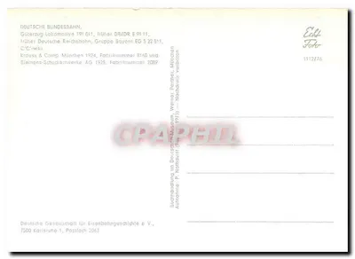 Elektryczna lokomotywa 191 011 — dawniej DR E 91 11 — Deutsche Bundesbahn — wydanie Deutsche Gesellschaft für Eisenbahngeschichte e.V. — Rewers
