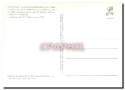 Locomotiva J.A. Maffei — Cn2t — Papierwerke Waldhof-Aschaffenburg AG — Verso