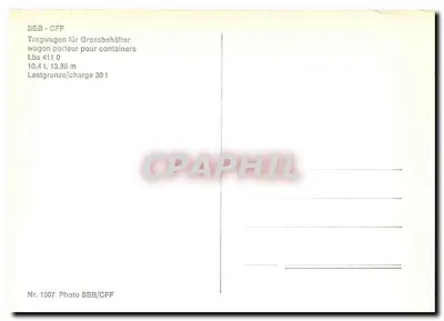 Wagon kontenerowy SBB-CFF — seria 411 0 — Foto SBB/CFF n°1307 — Rewers