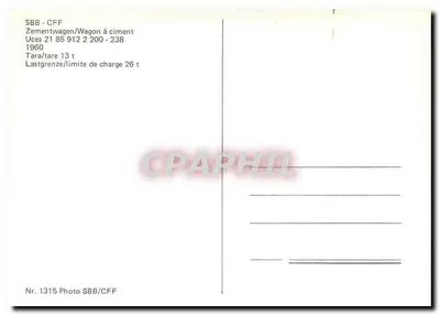 Wagon cementowy SBB-CFF — seria 21 85 912 2 200 — 1960 — Rewers