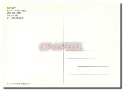 Locomotiva a vapor Ec 3/4 — SBB-CFF — n° 6581-6592 — 1882-1883 — Verso