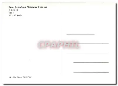 बर्न, भाप ट्रैमवे - G 3/3 18 - फोटो SBB/CFF नंबर 704 — पीछे