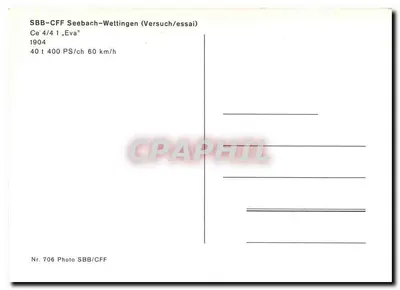Elektryczna lokomotywa Ce 4/4 1 « Eva » — Seebach-Wettingen — SBB/CFF, nr 706 — Rewers