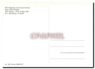 Pociąg diesla ABm 2/5 9 — RVT-Regional du Val-de-Travers — SBB/CFF — Rewers