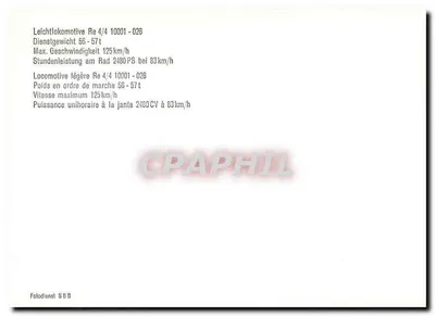 Locomotiva elétrica Re 4/4 10025 — SBB CFF — Verso